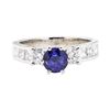 Image 2 : 1.88 ctw Sapphire And Diamond Ring - 14KT White Gold