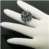 Image 4 : 14k White Gold 3.56 ctw Tiered Round Marquise Sapphire Old Diamond Ring