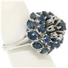 Image 7 : 14k White Gold 3.56 ctw Tiered Round Marquise Sapphire Old Diamond Ring