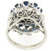 Image 8 : 14k White Gold 3.56 ctw Tiered Round Marquise Sapphire Old Diamond Ring