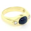 Image 6 : Men's Vintage 18K Yellow Gold 2.90 ctw Cabochon Sapphire & Diamond Band Ring Sz
