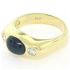 Image 8 : Men's Vintage 18K Yellow Gold 2.90 ctw Cabochon Sapphire & Diamond Band Ring Sz