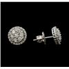 Image 2 : 14KT White Gold 0.90 ctw Diamond Earrings