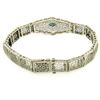 Image 5 : Antique Art Deco 10k White Gold 7" Wide Marquise Filigree & Sapphire Bracelet