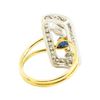 Image 3 : 1.46 ctw Marquise Brilliant Blue Sapphire And Diamond Ring - 14KT Yellow And Whi