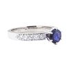 Image 1 : 1.17 ctw Blue Sapphire And Diamond Ring - 14KT White Gold