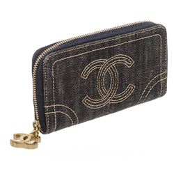 Chanel Sparkling Denim CC Coin Case Card Wallet