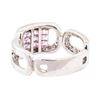 Image 3 : 1.03 ctw Pink Sapphire And Diamond Ring - 14KT White Gold