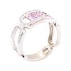 Image 4 : 1.03 ctw Pink Sapphire And Diamond Ring - 14KT White Gold