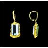 Image 2 : 18.00 ctw Aquamarine And Diamond Earrings - 18KT Yellow Gold