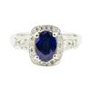 Image 2 : 1.90 ctw Oval Brilliant Blue Sapphire And Diamond Ring - 14KT White Gold