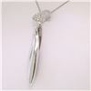 Image 2 : Tiffany & Co. Frank Gehry 16" 18k White Gold Orchid Diamond Pendant Necklace