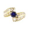 Image 2 : 2.03 ctw Blue Sapphire And Diamond Ring - 14KT Yellow Gold