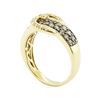 Image 4 : 0.90 ctw Chocolate and White Diamond Buckle Ring - 14KT Yellow Gold