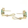 Image 6 : 14k Yellow Gold 3.71 ctw Oval Emerald & Round Diamond Halo Cluster Omega Earring