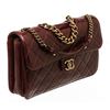 Image 2 : Chanel Burgundy Leather Large Perfect Edge Flap Bag