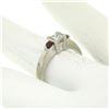 Image 4 : 14kt White Gold 0.41 ctw Princess Diamond and Garnet Engagement Ring