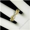 Image 4 : Antique 14kt Yellow and White Gold 0.28 ctw European Diamond Wave Eternity Band