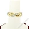 Image 5 : Antique 14kt Yellow and White Gold 0.28 ctw European Diamond Wave Eternity Band