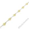 Image 5 : 14kt White and Yellow Gold 0.50 ctw Burnish Diamond Flower and Bar Link Bracelet