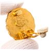 Image 4 : Chanel Vintage Gold Textured CC Logo Round Clip On Earrings