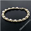 Image 3 : Vintage 14kt Yellow Gold Open Link and Natural Freshwater Pearl Tennis Bracelet