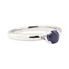 Image 1 : 0.70 ctw Sapphire Solitaire Ring - 14KT White Gold