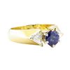 Image 1 : 1.73 ctw Sapphire And Diamond Ring - 18KT Yellow Gold