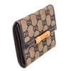 Gucci Tan Canvas Bamboo Compact Wallet