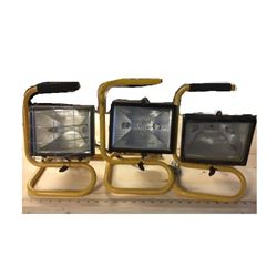 One Dozen Used Bayco SL-1002 Halogen Project Work Lights, Yellow