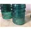 Image 4 : THREE Aqua Coloured Glass Insulators