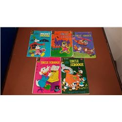 5 Assorted gold key Walt Disney comic books