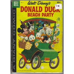 VINTAGE WALT DISNEY'S DONALD DUCK DELL COMIC DONALD DUCK BEACH PARTY 25 CENTS