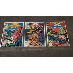 Trio of vintage X-Factor Marvel comic books