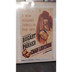 Chain lighting vintage Warner Brothers movie poster with Humphrey Bogart 26in by 36.5 in