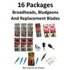 Image 1 : 16 x Broadheads & 2 Bludgeons
