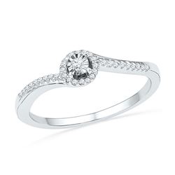 Round Diamond Solitaire Bridal Wedding Engagement Ring 1/6 Cttw 10kt White Gold - REF-15N5F
