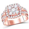 Image 1 : Round Diamond Cluster Bridal Wedding Engagement Ring 3 Cttw 14kt Rose Gold - REF-252Y5N