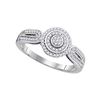 Image 1 : Round Diamond Circle Cluster Bridal Wedding Engagement Ring 1/5 Cttw 10kt White Gold - REF-18W5K