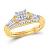 Image 1 : Round Diamond Bridal Wedding Ring Band Set 1/5 Cttw 14kt Yellow Gold - REF-44F5W
