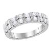 Image 1 : Womens Round Diamond Baguette Alternating Band Ring 3/4 Cttw 10kt White Gold - REF-36N9F