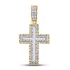 Image 1 : Mens Baguette Diamond Cross Charm Pendant 7/8 Cttw 10kt Yellow Gold - REF-47A9M