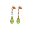 Image 1 : Genuine 3.3 ctw Peridot & Diamond Earrings 14KT Rose Gold - REF-42H9X