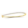 Image 1 : Womens Round Diamond Bangle Bracelet 1 Cttw 14kt Yellow Gold - REF-98K5Y