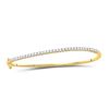 Image 1 : Womens Round Diamond Bangle Bracelet 1 Cttw 14kt Yellow Gold - REF-98K5Y