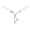 Image 1 : Womens Round Diamond Cluster Necklace 1/2 Cttw 14kt Yellow Gold - REF-47H9R