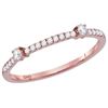 Image 1 : Womens Round Diamond Stackable Band Ring 1/6 Cttw 14kt Rose Gold - REF-16W9K