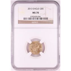 2013 $5 American Gold Eagle Coin NGC MS70
