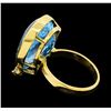Image 3 : 14KT Yellow Gold Ladies 25.00 ctw Blue Topaz and Diamond Ring