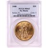Image 1 : 1908 No Motto $20 St. Gaudens Double Eagle Gold Coin PCGS MS63